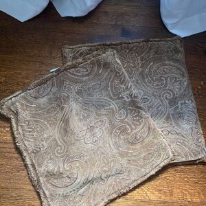 Pair of 20x20” Restoration Hardware zippered decorative pillow covers.